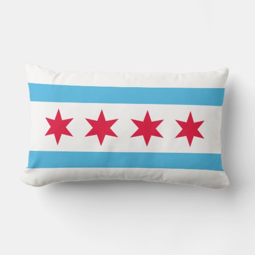 City of Chicago Flag Lumbar Pillow