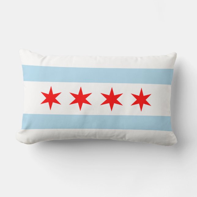 City of Chicago Flag Souvenir Lumbar Pillow (Front)
