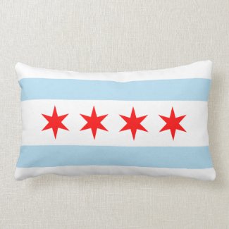 City of Chicago Flag Souvenir Lumbar Pillow