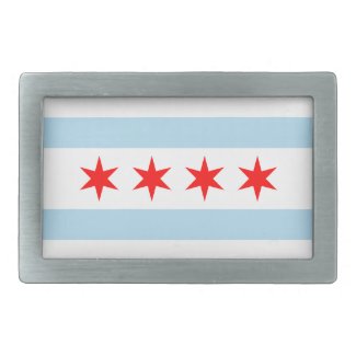 City of Chicago Flag Souvenir Rectangular Belt Buckle