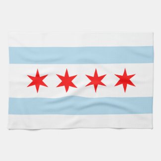 City of Chicago Illinois Flag Kitchen Towel