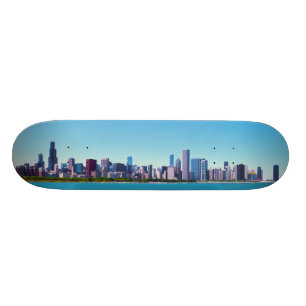 City of Chicago, Illinois Skyline Panorama Skateboard Deck