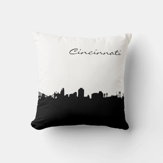 City of Cincinnati Ohio Skyline Landmark Pillow (Front)