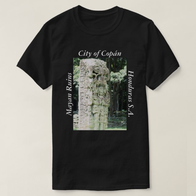 City of Copan Ancient Ruins Mayan Archeological T-Shirt (Design Front)