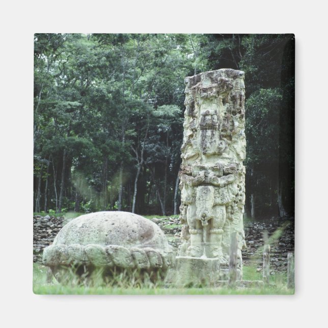 City of Copan Mayan Ruins Photo Designed Square Magnet (Front)