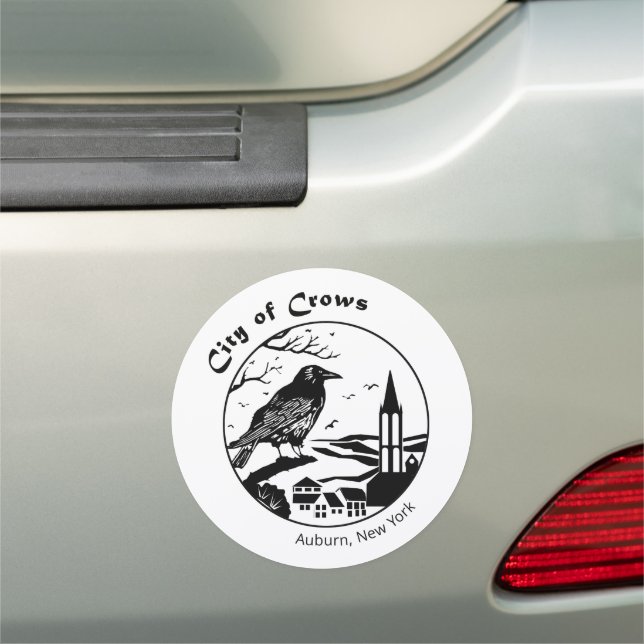 City of Crows  round car magnet (In Situ)
