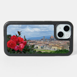 City of Florence, Italy, Framed by Red Azaleas iPhone 15 Case