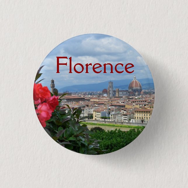 City of Florence, Italy Pinback Button (Front)