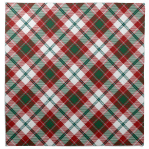 City of Glasgow Green and Maroon Highland Plaid Cloth Napkin