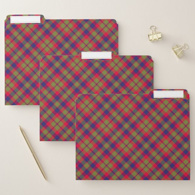City of Glasgow Tartan Scottish Plaid File Folder (Set)