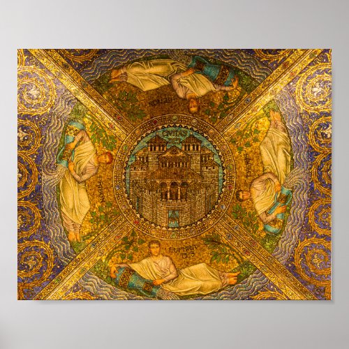 City of God Neo Byzantine mosaic cathedral ceiling Poster