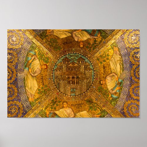 City of God Neo Byzantine mosaic cathedral ceiling Poster