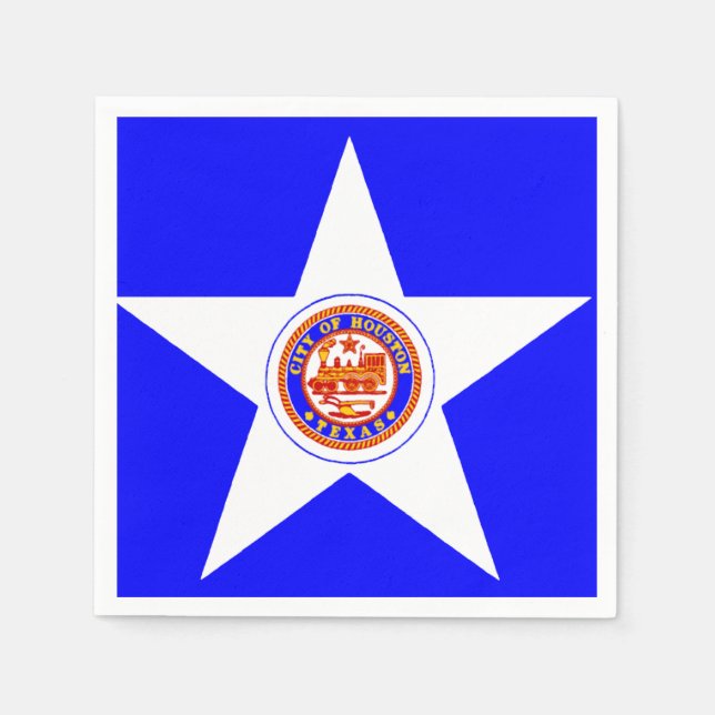 City of Houston, Texas Flag Paper Napkins (Front)
