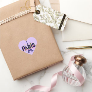 City of Lights: Bold Paris Typography Art Heart Sticker