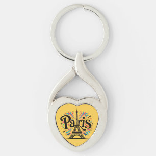 City of Lights: Bold Paris Typography Art Keychain
