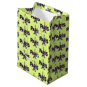 City of Lights: Bold Paris Typography Art Medium Gift Bag