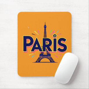 City of Lights: Bold Paris Typography Art Mouse Pad