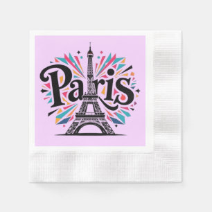 City of Lights: Bold Paris Typography Art Napkins