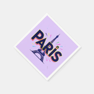 City of Lights: Bold Paris Typography Art Napkins