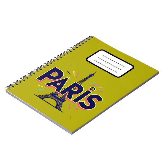 City of Lights: Bold Paris Typography Art Notebook (Left Side)