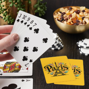 City of Lights: Bold Paris Typography Art Poker Cards