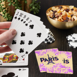 City of Lights: Bold Paris Typography Art Poker Cards