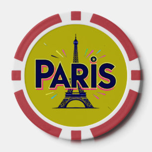 City of Lights: Bold Paris Typography Art Poker Chips