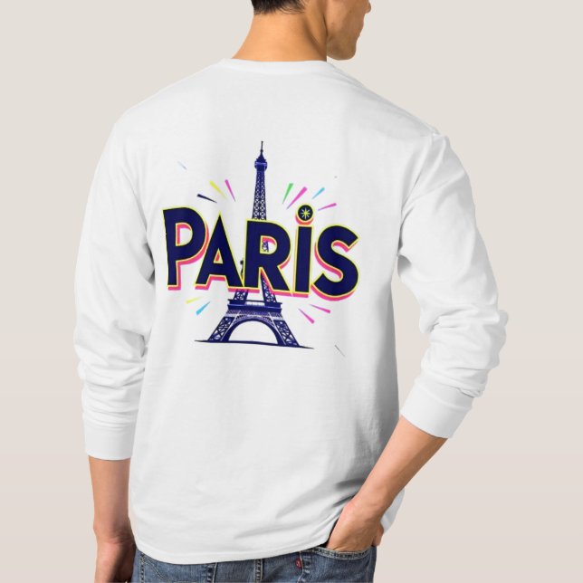 City of Lights: Bold Paris Typography Art T-Shirt (Back)
