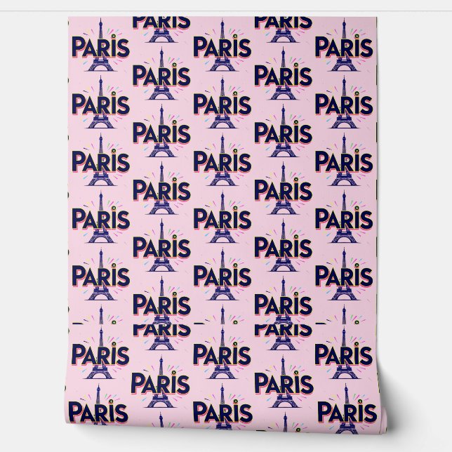 City of Lights: Bold Paris Typography Art Wallpaper (Unrolling)