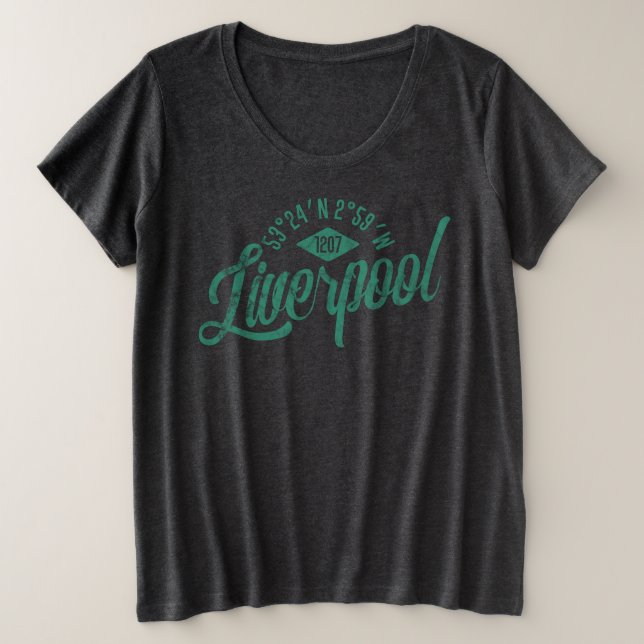 City of Liverpool Coordinates Tee Shirt (Design Front)