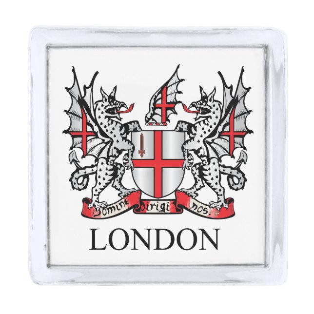 City of London coat of arms Silver Finish Lapel Pin (Front)
