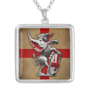 City of London Dragon Square Silver Necklace