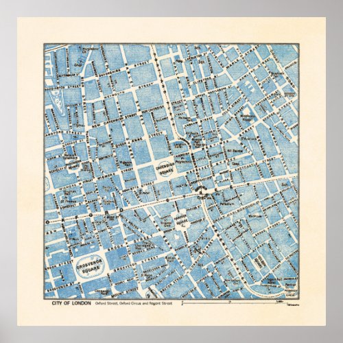 City of London Map _ Oxford Street Regent Street Poster