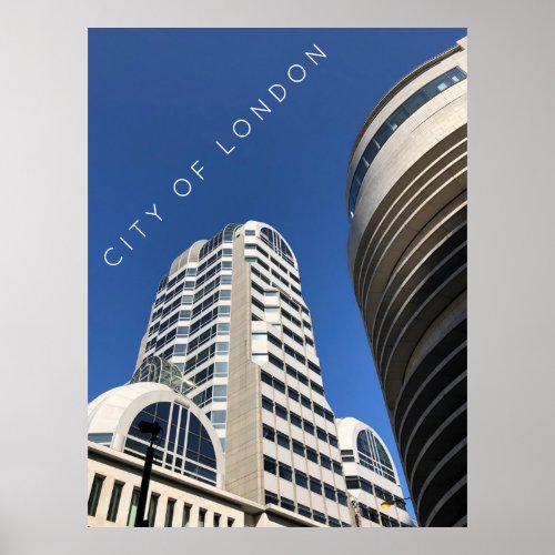 City of London  Skyscrapers in the blue sky photo Poster