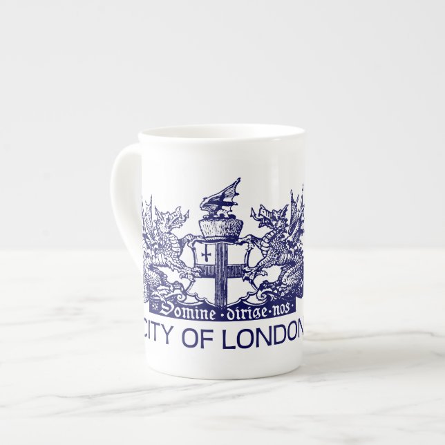 City of London, Vintage, Coat of Arms, England UK Bone China Mug (Front Left)
