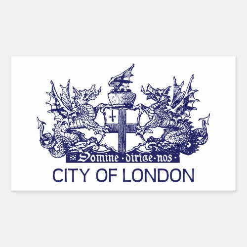 City of London Vintage Coat of Arms England UK Rectangular Sticker