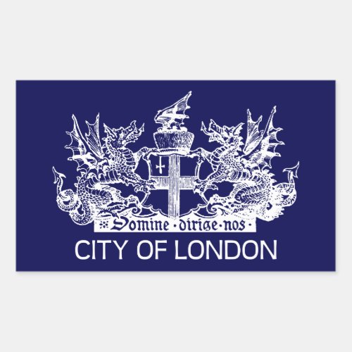 City of London Vintage Coat of Arms England UK Rectangular Sticker