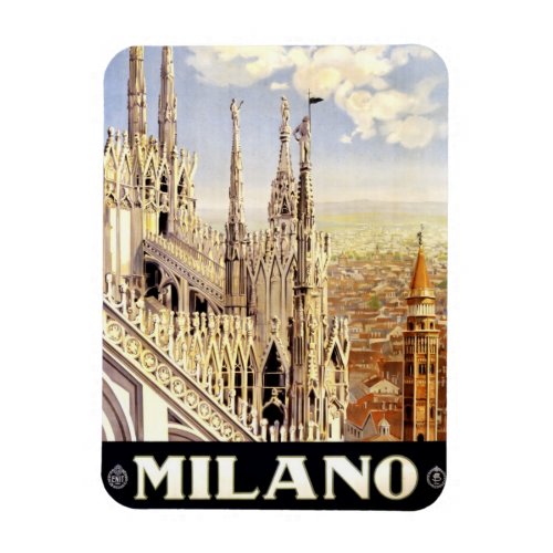 City of Milan Italian Travel Poster 1920 Magnet