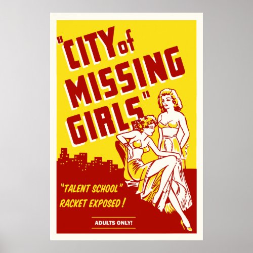 City of Missing Girls Vintage Movie Poster