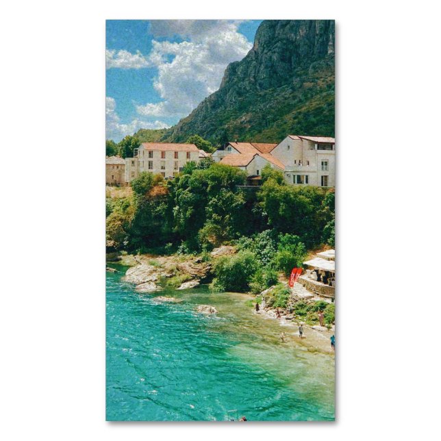 City of Mostar - Bosnia and Herzegovina Business Card Magnet (Front Vertical)