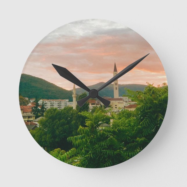 City of Mostar - Bosnia and Herzegovina  Round Clock (Front)
