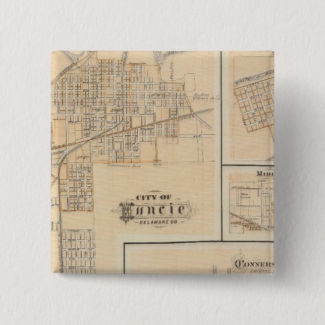 City of Muncie, Delaware Co with Yorktown Button (Front)
