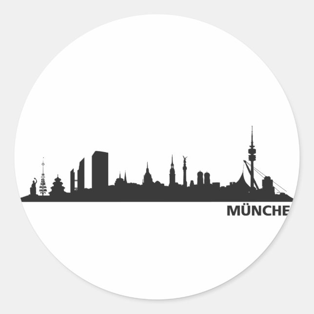 City of Munich - Skyline 1c Classic Round Sticker (Front)