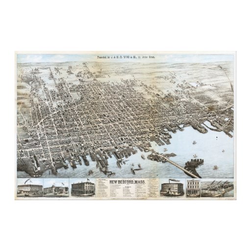 City of New Bedford Massachusetts (1876) Canvas Print