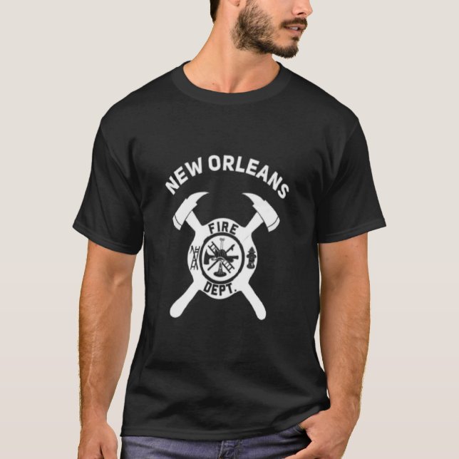 City Of New Orleans Fire Department Louisiana Fire T-Shirt (Front)