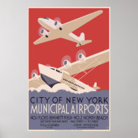 City of New York Municipal Airports Poster