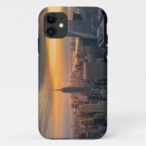 city of new york with the magnificent sunset iPhone 11 case