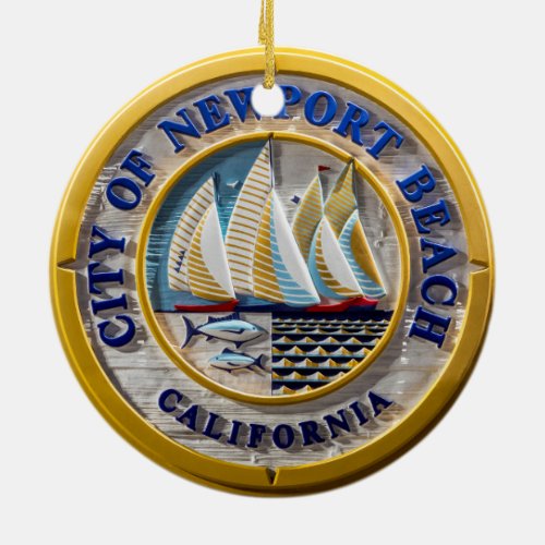 City of Newport Beach 2 sided Ceramic Ornament