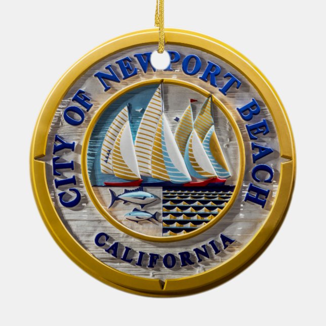 City of Newport Beach 2 sided Ceramic Ornament (Back)