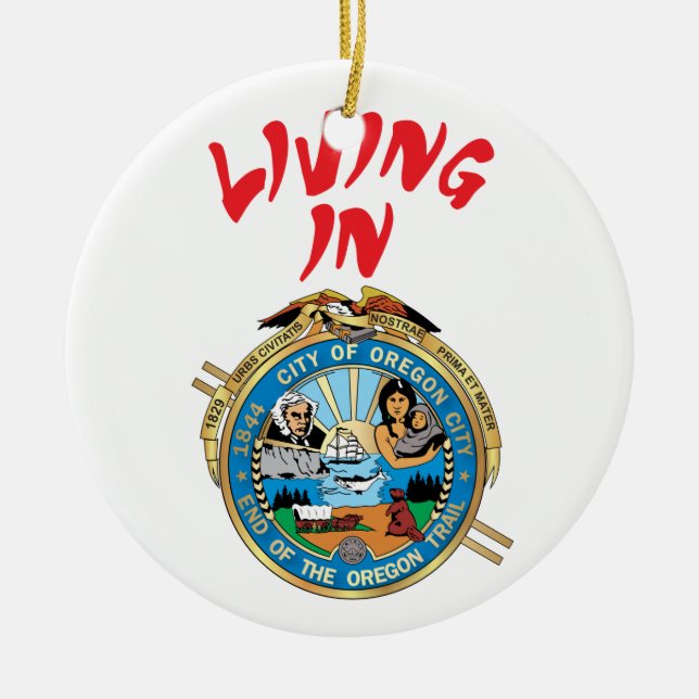City of Oregon Ceramic Ornament (Front)